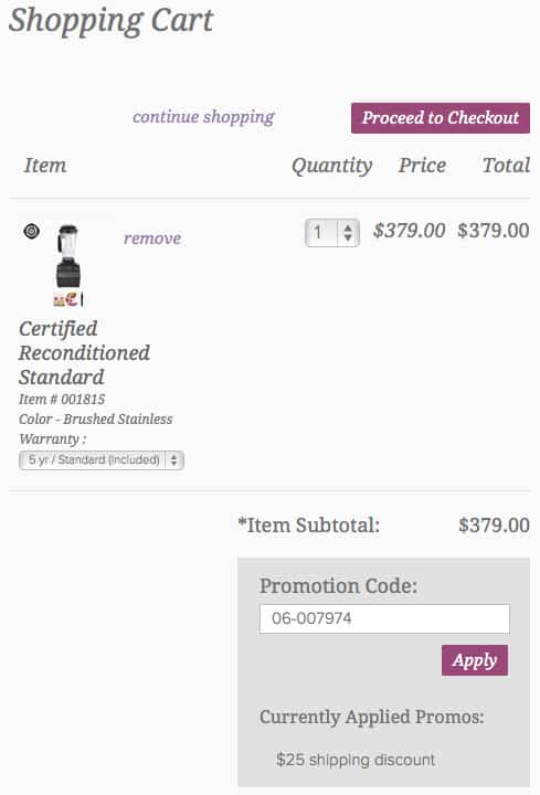 Vitamix discount coupon