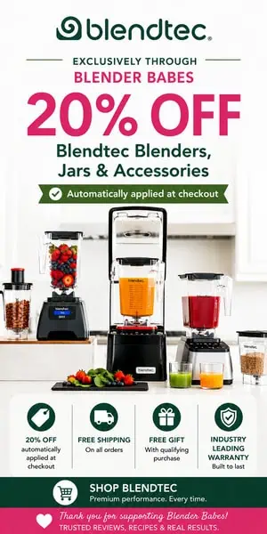 blendtec 20 percent off exclusively through blender babes