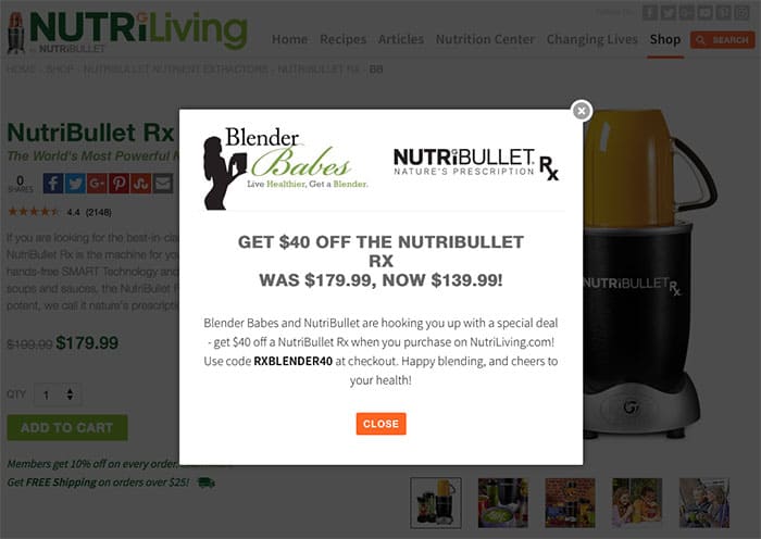 Nutribullet coupon code for website