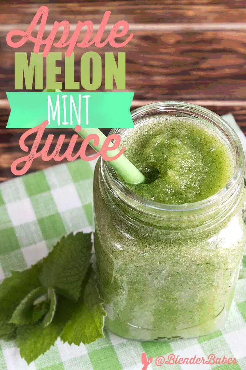 Apple Melon Mint Juice Recipe by @BlenderBabes