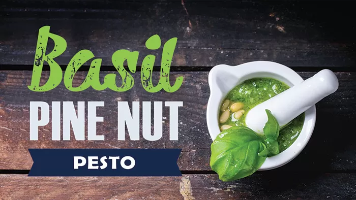 Basil Pine Nut Pesto Recipe in a Blendtec or Vitamix by @BlenderBabes