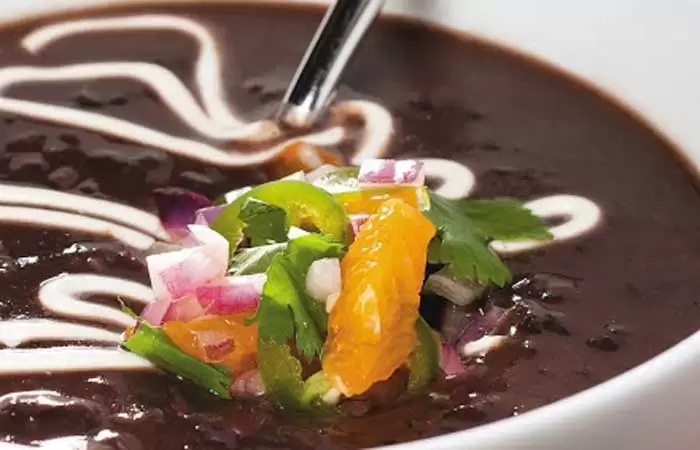 black bean soup with orange jalapeño salsa- a simple soup recipe from Herbivoracious by @Michaelnatkin via @blenderbabes