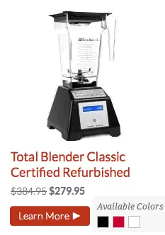 Certified Refurbished Blendtec Total Blender Classic with Free Shipping from Blender Babes