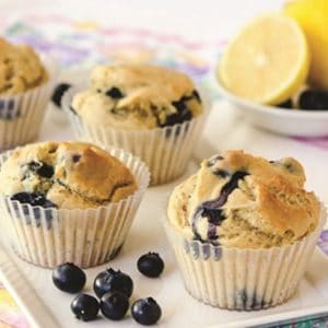 Blueberry Yogurt Muffins made in your Blendtec or Vitamix blender by @BlenderBabes