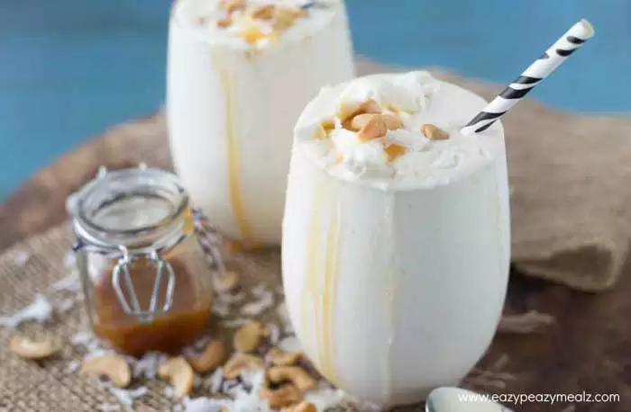 Vegan Smoothies That Taste Like Milkshakes - Caramel Cashew Coconut Smoothie