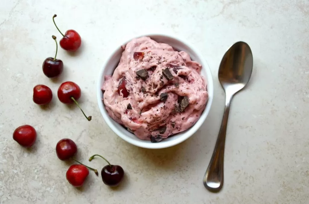 Chocolate Cherry Ice Cream Recipe by @BlenderBabes