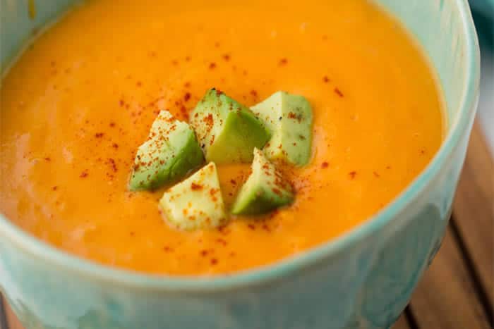 Chipotle Sweet Potato Soup from Healthy Happy Vegan Kitchen by Kathy Patalsky | from @BlenderBabes