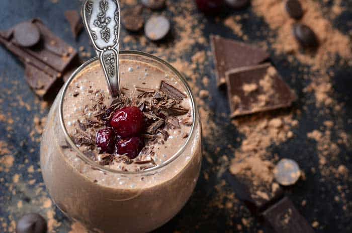 Jason Wrobel's Chocolate Cherry Superfood Protein Smoothie by @BlenderBabes