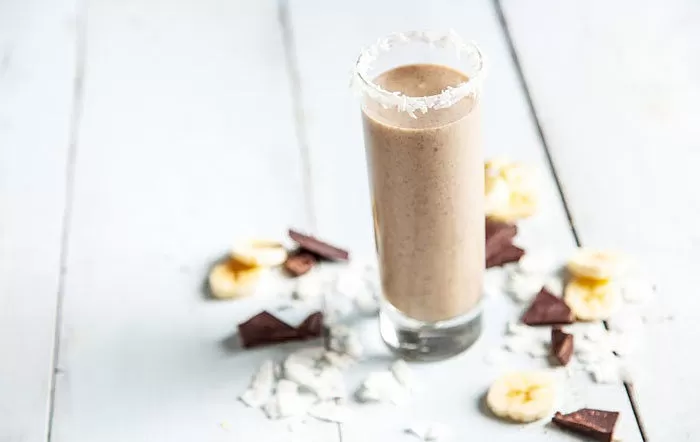 Coconut Chocolate Chip Recovery Smoothie by Vega made in your Blendtec or Vitamix by @BlenderBabes