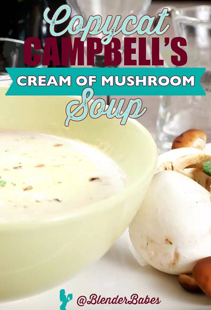 Copycat Campbell's Cream of Mushroom Soup That's Dairy-Free Vegan! #creamofmushroom #campbells #vegansoup #vegan #campbellssoup #creamofmushroomsoup #vegetablerecipes #blenderbabes
