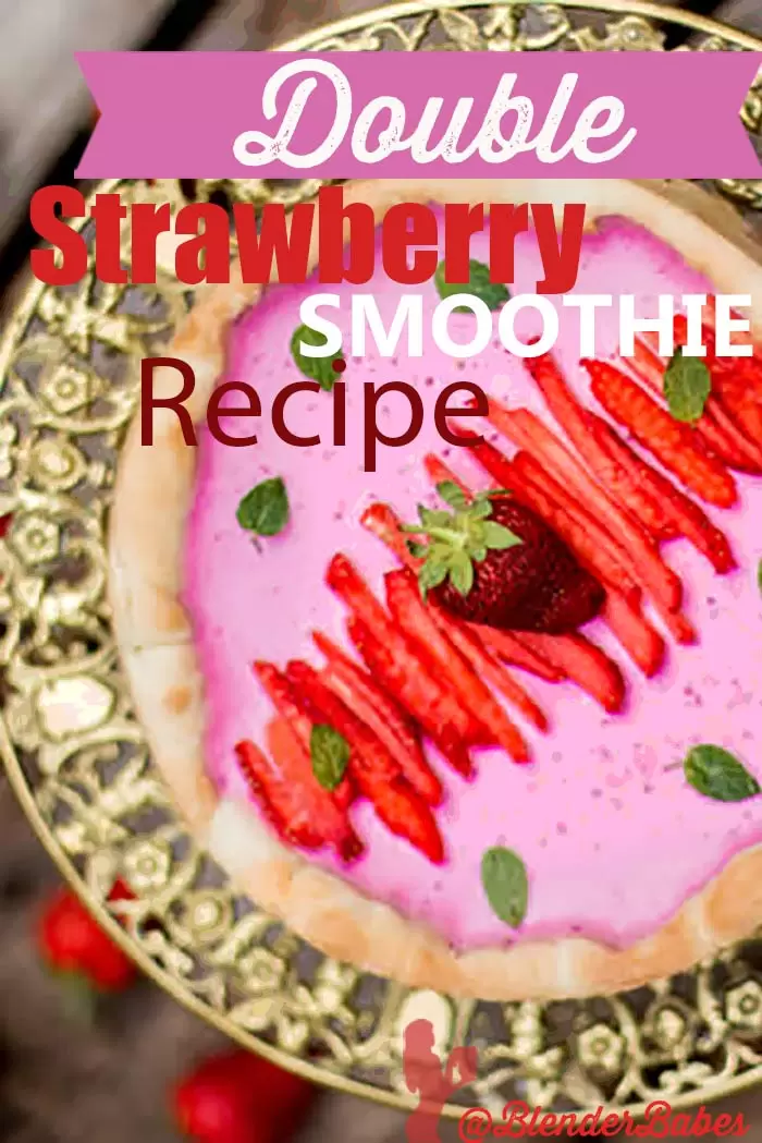 Double Strawberry Smoothie Pie Recipe #strawberry #pie #strawberrypie #smoothie #blenderbabes