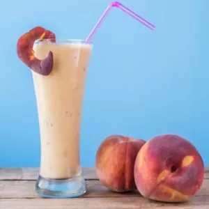 Dr. Oz Peaches and Cream Smoothie made in your Blendtec or Vitamix blender by @BlenderBabes