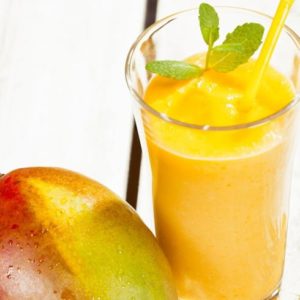 Dr Oz Peach Mango Lassi Milkshake by @BlenderBabes