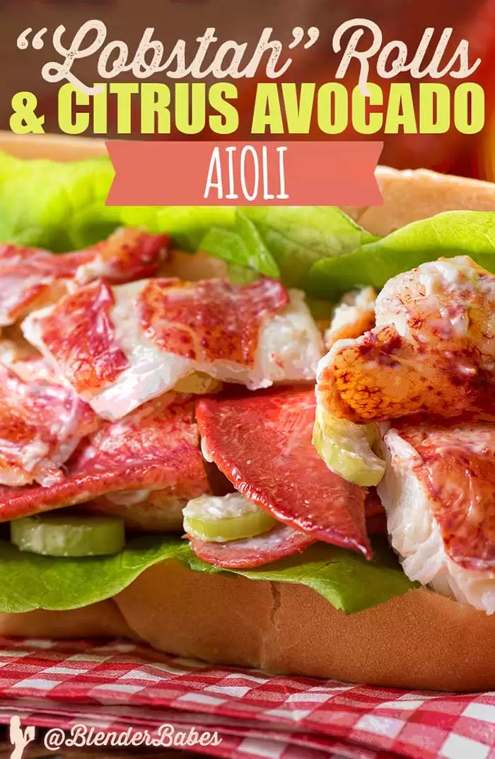 Healthy Lobster Rolls with Citrus Avocado Aioli #lobsterrolls #sandwich #mayonnaisesubstitute #lowcarb #blenderbabes