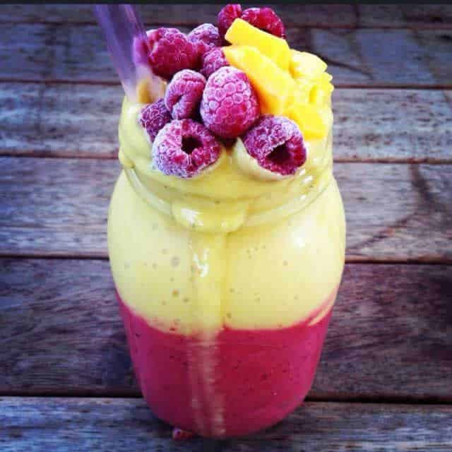 Mango Raspberry Dream Smoothie Recipe by @rawtillfour via @blenderbabes