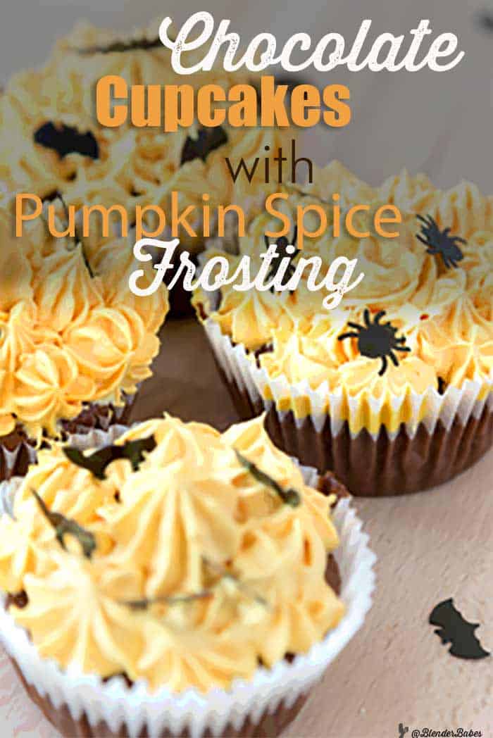 Vegan Mini Chocolate Cupcakes Pumpkin Spice Frosting 