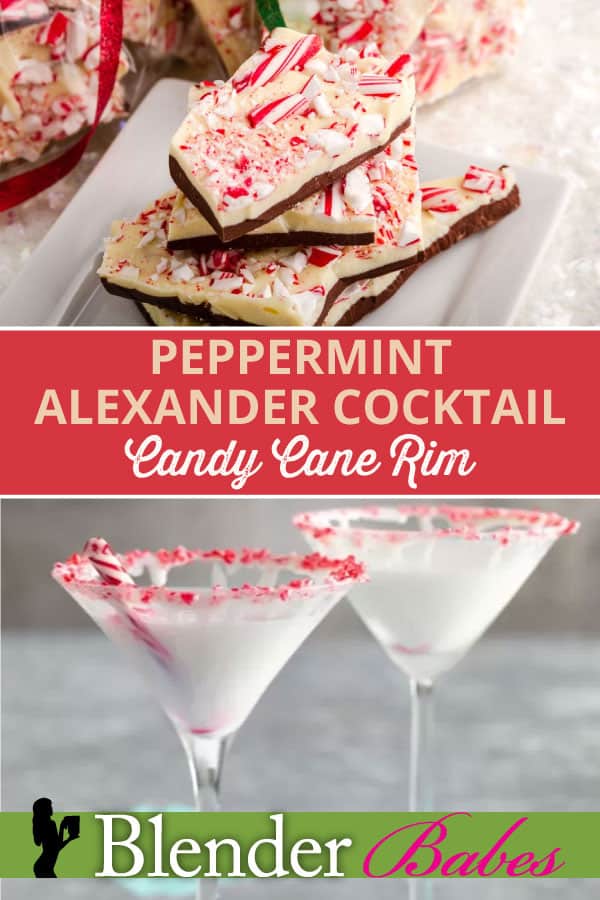 Peppermint Alexander Cocktail - Candy Cane Rim