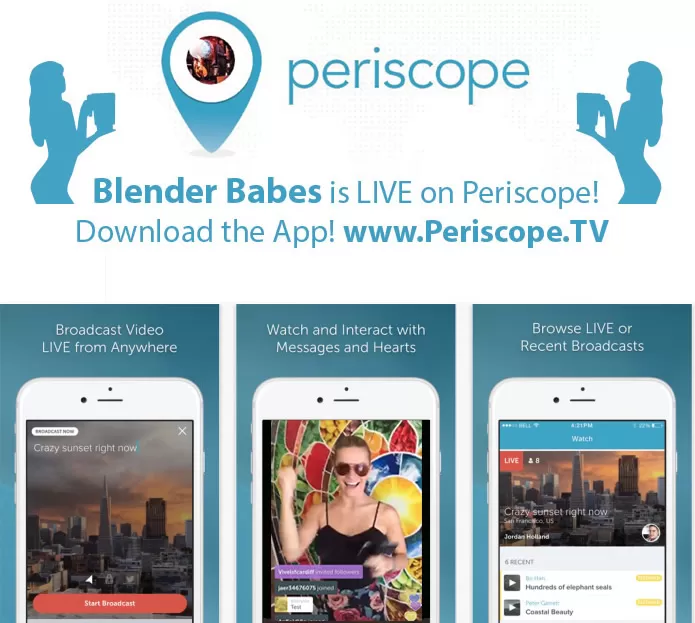 The Babes are on Periscope! We are LIVE BROADCASTING! Come meet us!