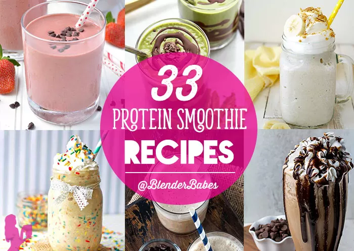 Protein Smoothies Recipes for Breakfast, Weight Loss, Post-Workout and Dessert via @BlenderBabes
