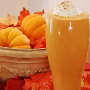 Protein Packed Pumpkin Peanut Butter Smoothie by @BlenderBabes