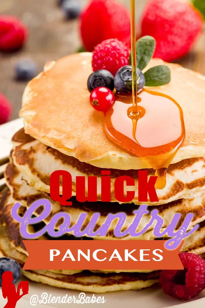 Quick Pancakes from Scratch via @BlenderBabes #pancakes #easypancakes #healthypancakes #breakfast #blenderbabes