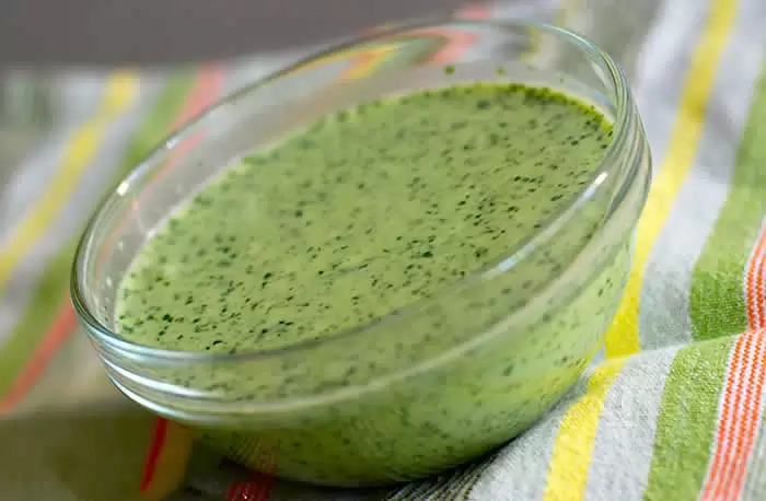 Skinny Cilantro Lime Dressing Recipe by @BlenderBabes