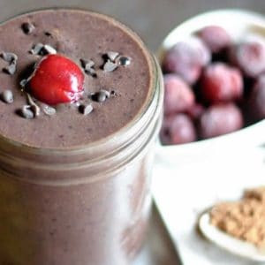 Chocolate cherry Vega One smoothie recipe by @BlenderBabes