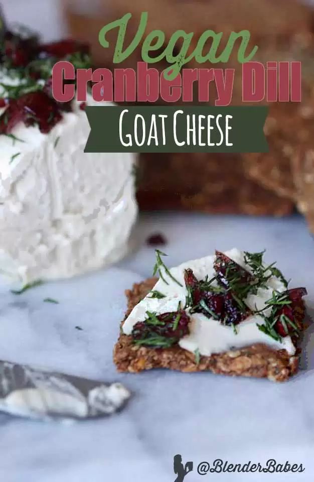 Best Vegan Cheese Recipe Goat Cheese #vegancheese #bestvegancheese #vegangoatcheese #veganappetizer #blenderbabes