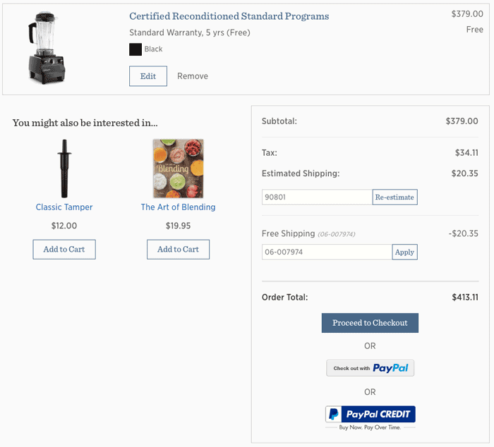 vitamix 5200 promo code