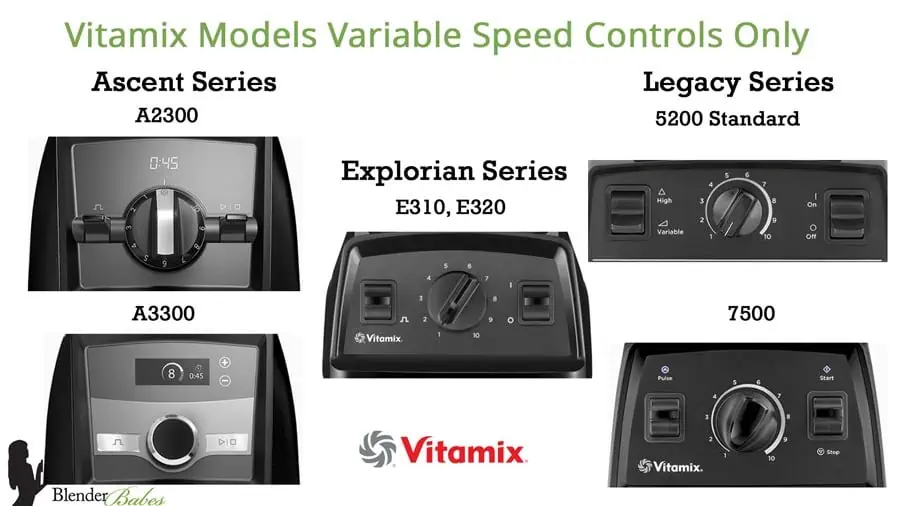 Vitamix Models with Variable Speed Controls Only