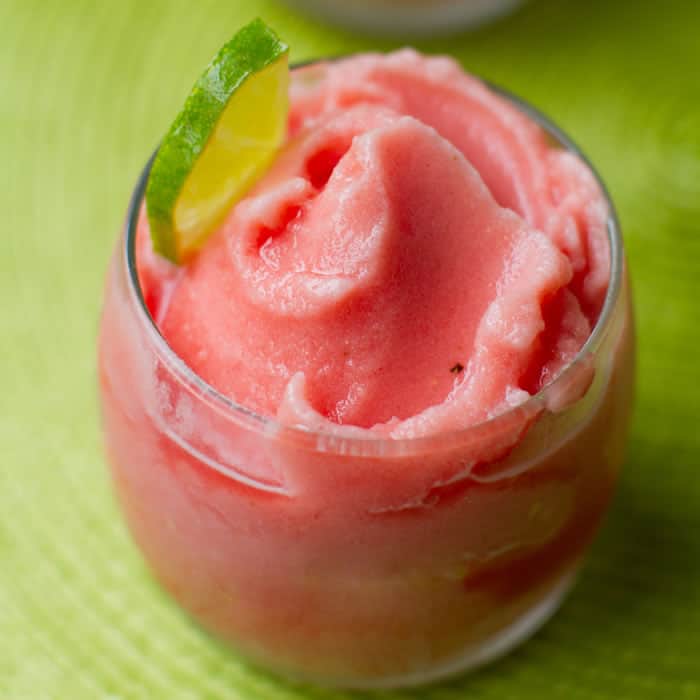Watermelon Frosty Recipe | Watermelon Smoothie Recipes via @BlenderBabes