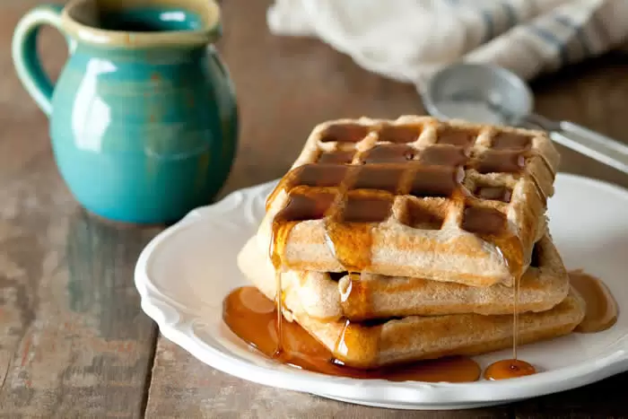 Whole Wheat Waffles Recipe by @BlenderBabes