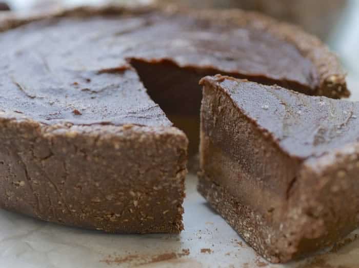 Vegan Chocolate Caramel Layer Pie