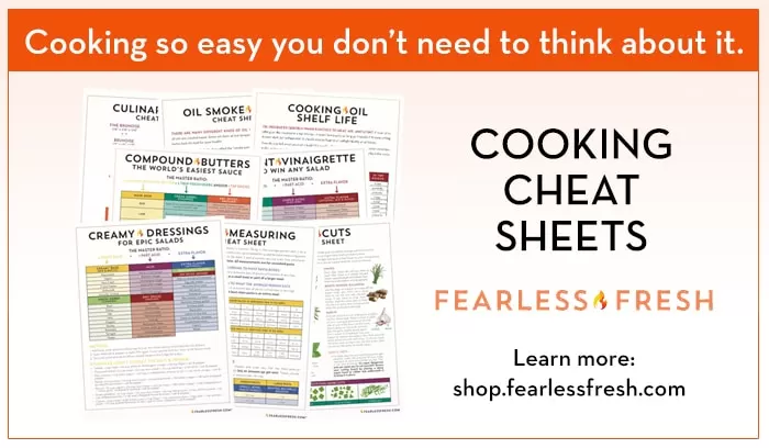 Fearless Fresh Cooking Cheat Sheets on https://shop.fearlessfresh.com