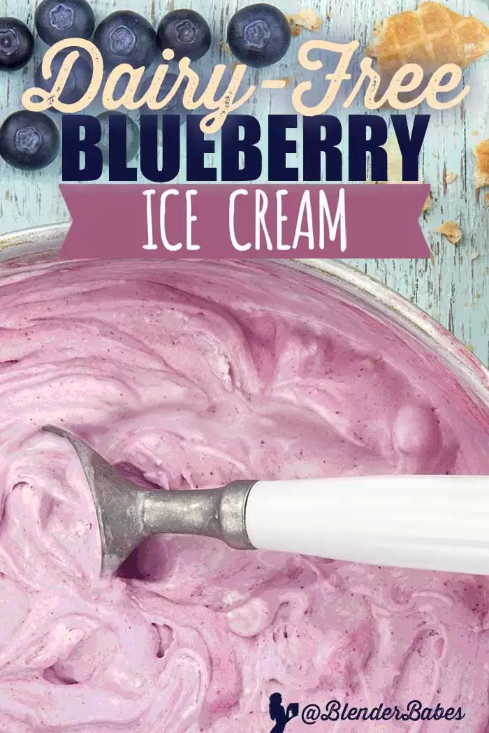 Dairy Free Blueberry Ice Cream #dairyfree #blueberry #icecream #nicecream #blenderbabes
