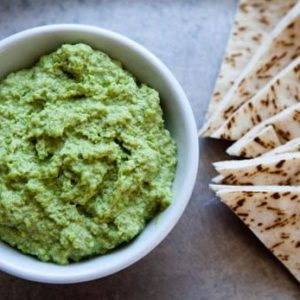 Edamame Basil Hummus Recipe by @BlenderBabes