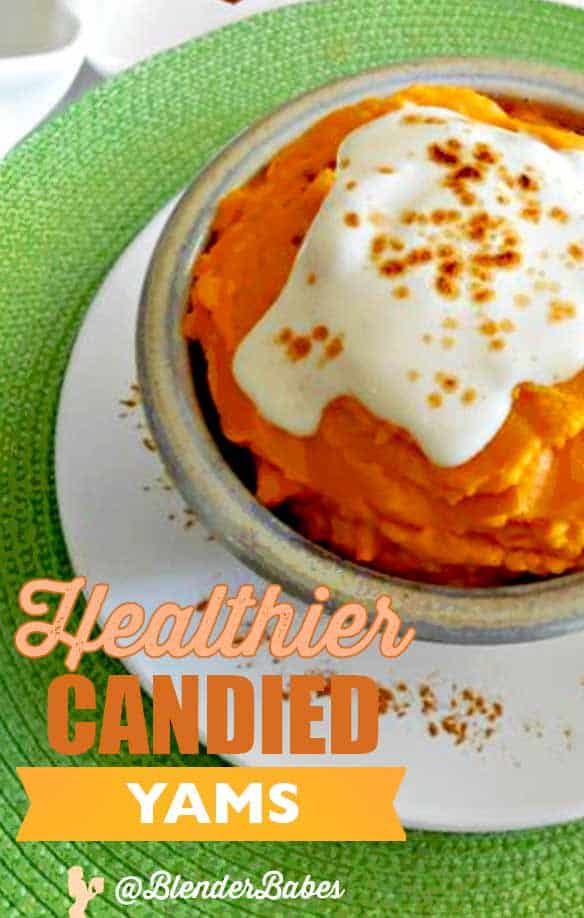 Healthy Candied Yams Recipe by Robin Miller Food Network Star #candiedyams #thanksgivingsides #healthythanksgiving #yamrecipes #blenderbabes