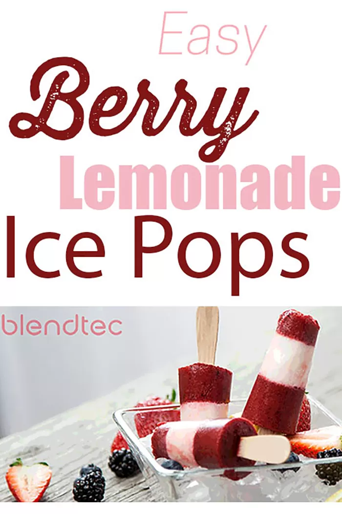 Berry Lemonade Popsicles Recipe #blenderbabes #icepops #berrylemonaderecipes #blendtecrecipe #healthyrecipes