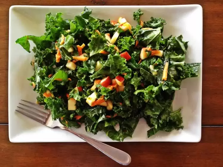 kale salad maple mustard dressing forks over knives from @BlenderBabes