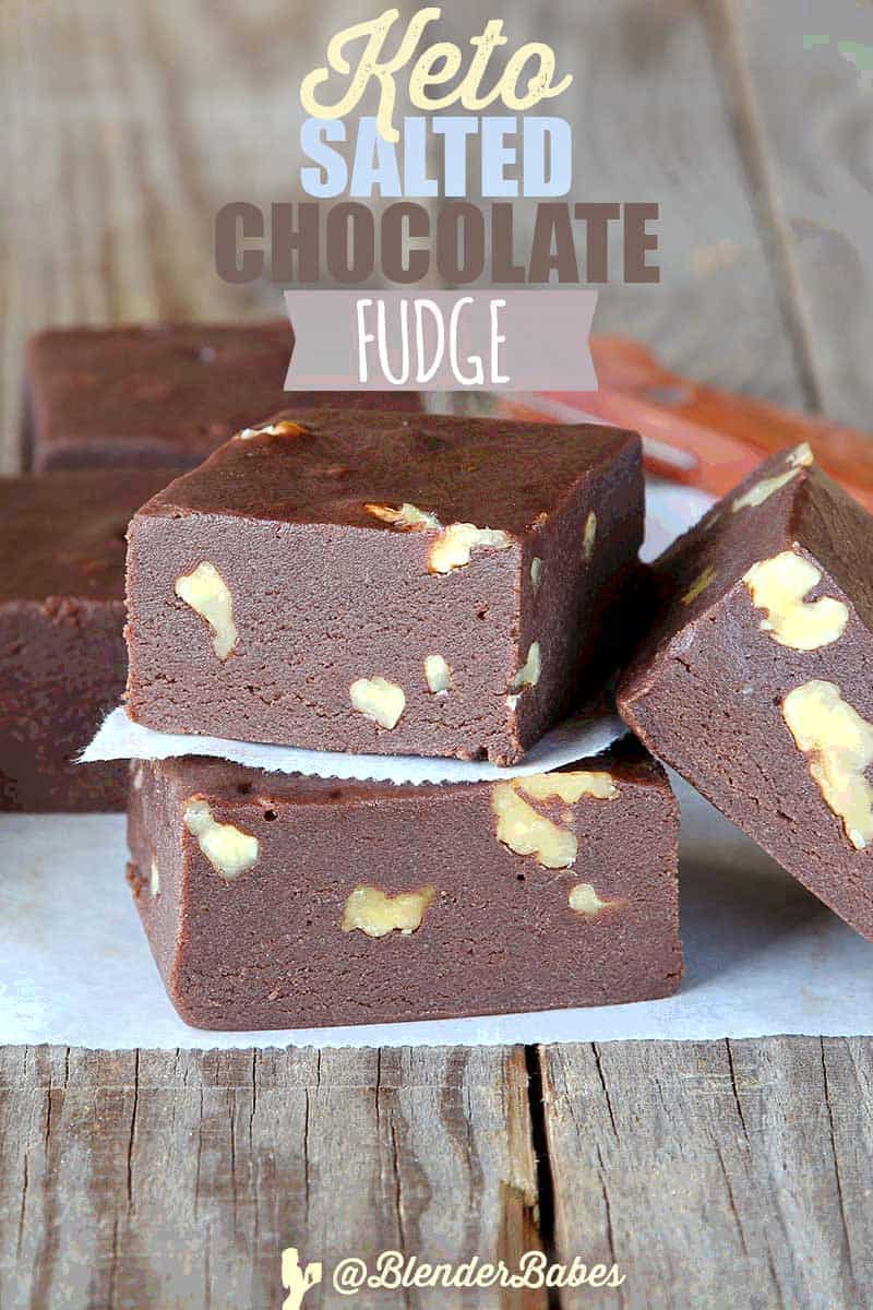 Keto Salted Chocolate Fudge Recipe from @BlenderBabes
