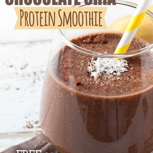 Nutty Chocolate Chia Protein Smoothie Recipe by Blender Babes