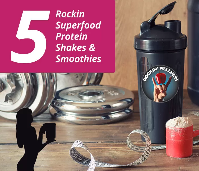 5 ROCKIN WELLNESS SMOOTHIES SUPERFOOD PROTEIN SHAKES RECIPES VIA @BLENDERBABES