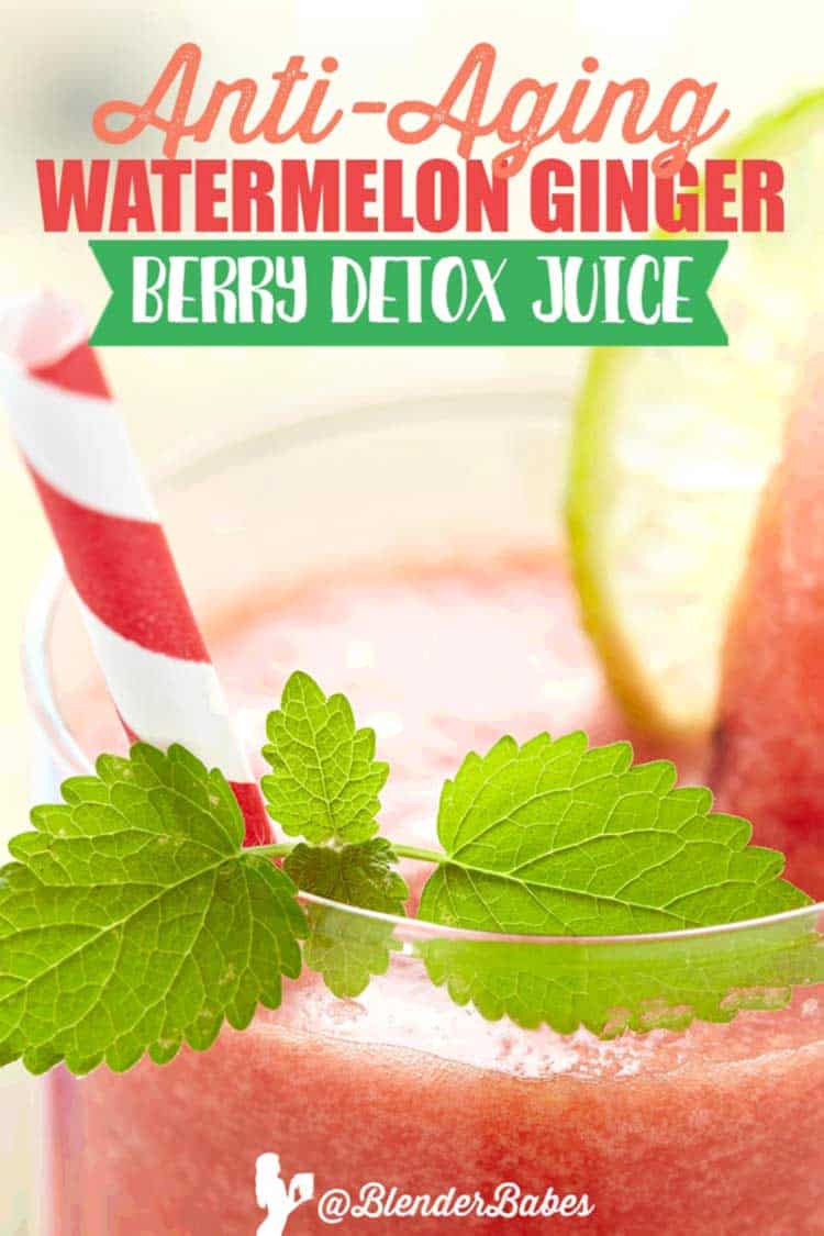 Anti-Aging Watermelon Detox Juice #antiaging #detox #detoxjuice #watermelon #blenderbabes