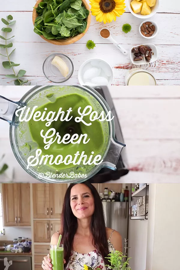 Weight Loss Green Smoothie by @BlenderBabes #greensmoothie #weightloss #weightlossrecipes #healthysmoothie